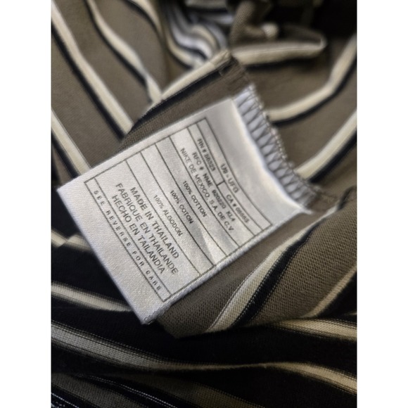 Nike Golf Mens Polo Shirt Large 100% Cotton Steiped Browns Embroidered Swoosh - Picture 6 of 8